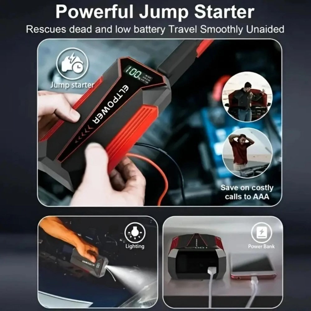 Eonselectronic 20000mAh Portable Car Jump Starter – Dual USB, LED Light, Power Supply