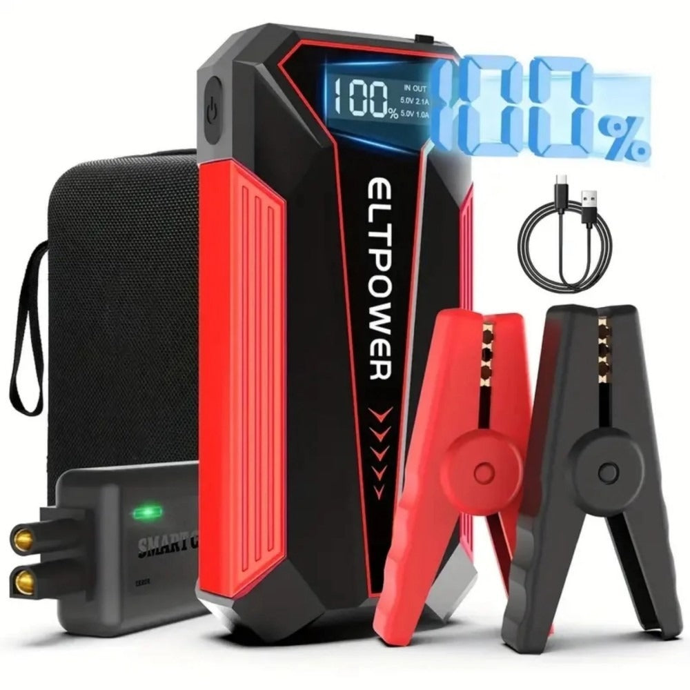 Eonselectronic 20000mAh Portable Car Jump Starter – Dual USB, LED Light, Power Supply